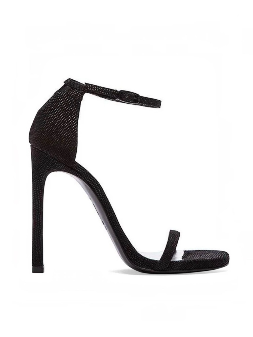 Stuart Weitzman Nudist Black Goosebump Leather Sandals Size 8